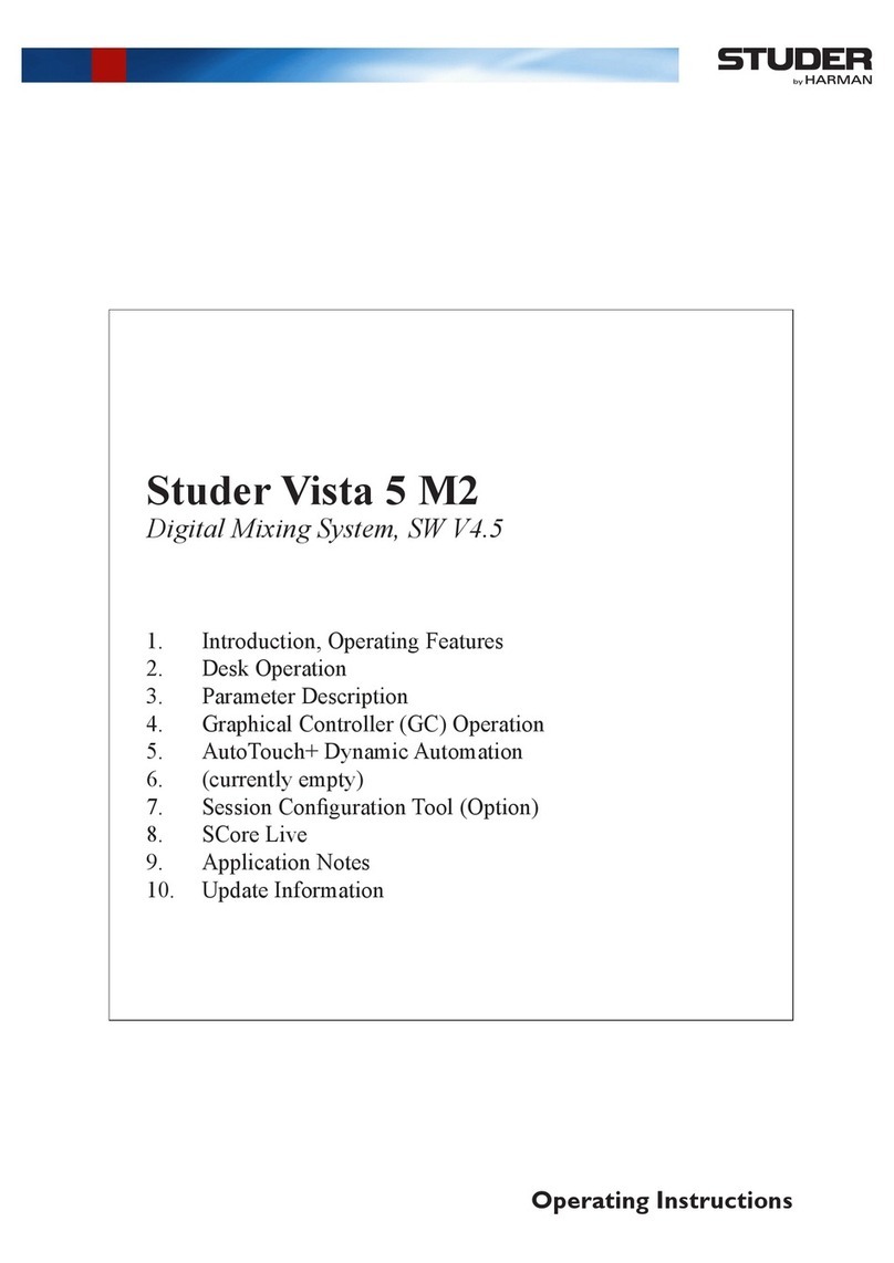 Studer Vista 5 M2 User manual