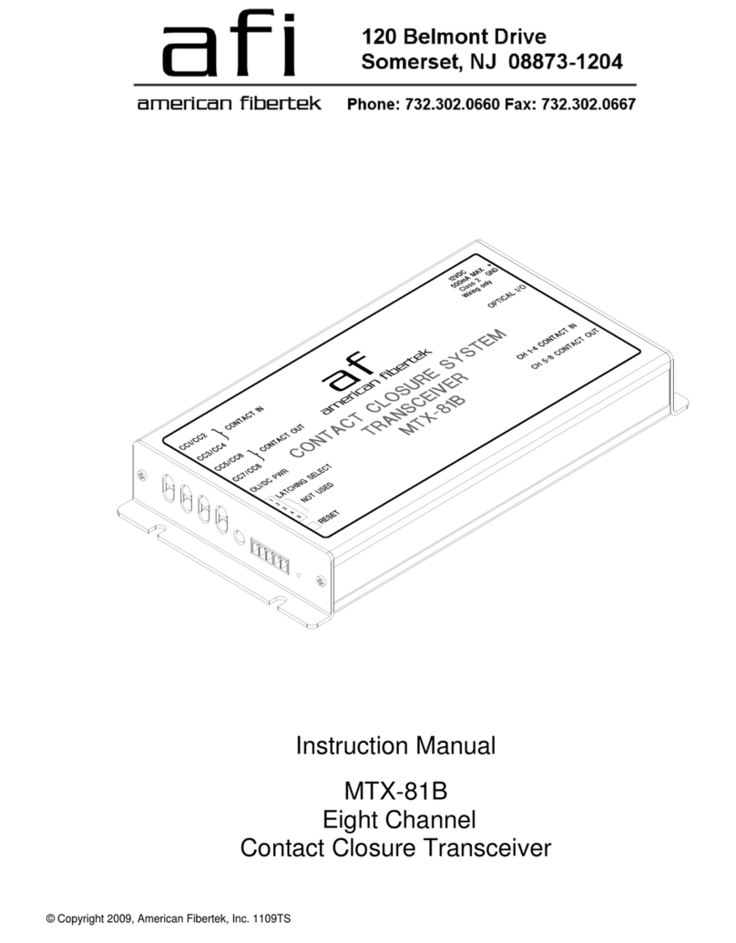 American Fibertek MTX-81B User manual