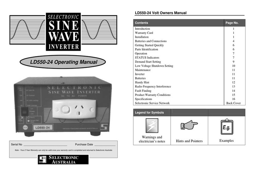 Selectronic Australia LD550-24 operating manual