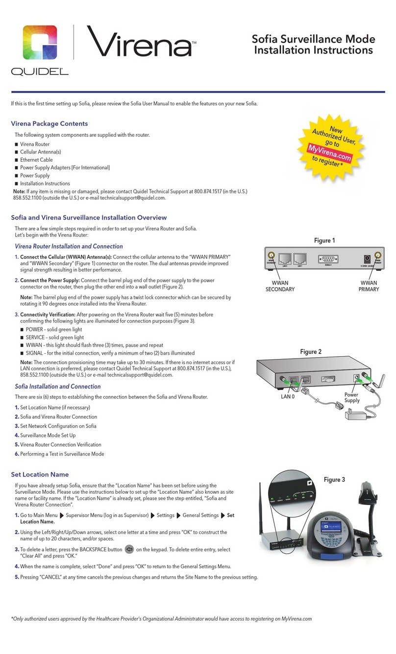 Quidel Virena Sofia installation instructions