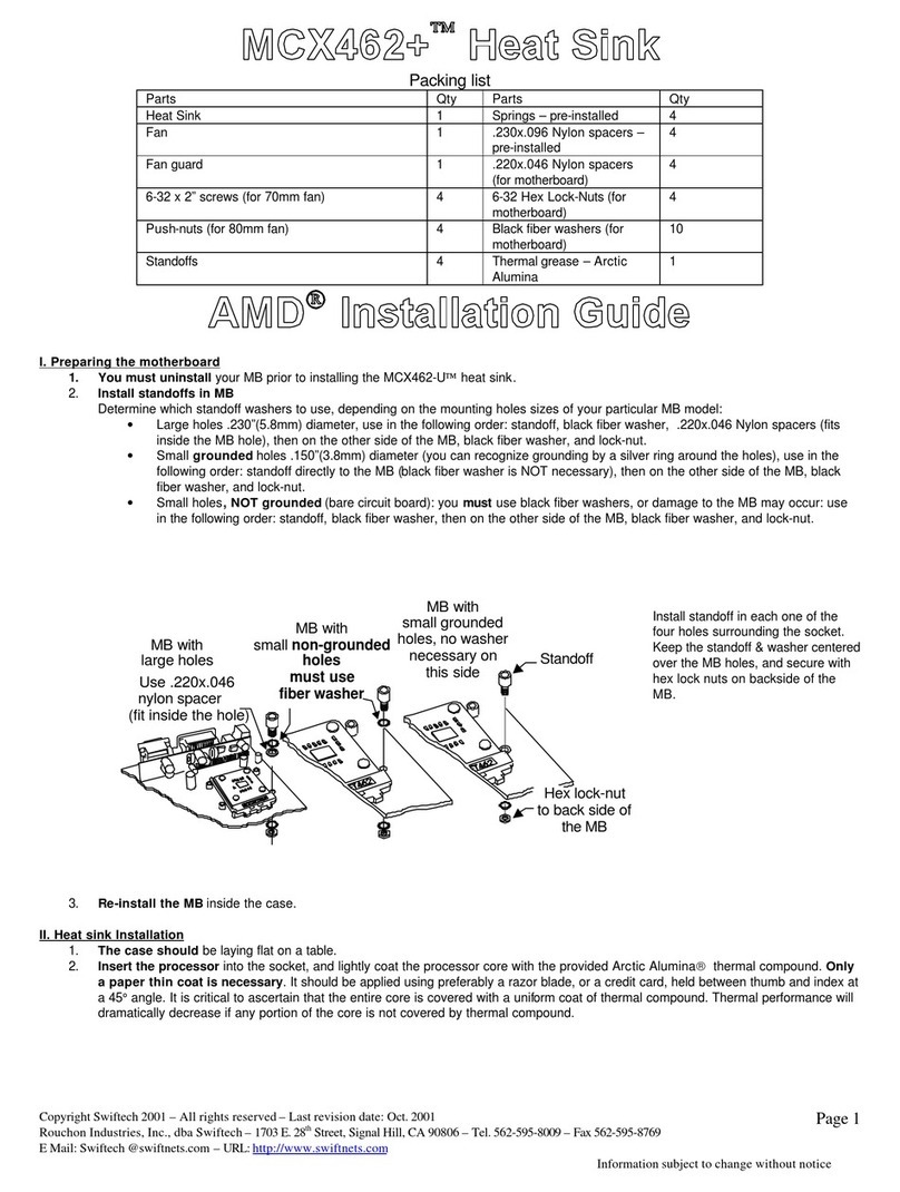 swiftech MCX462+ User manual