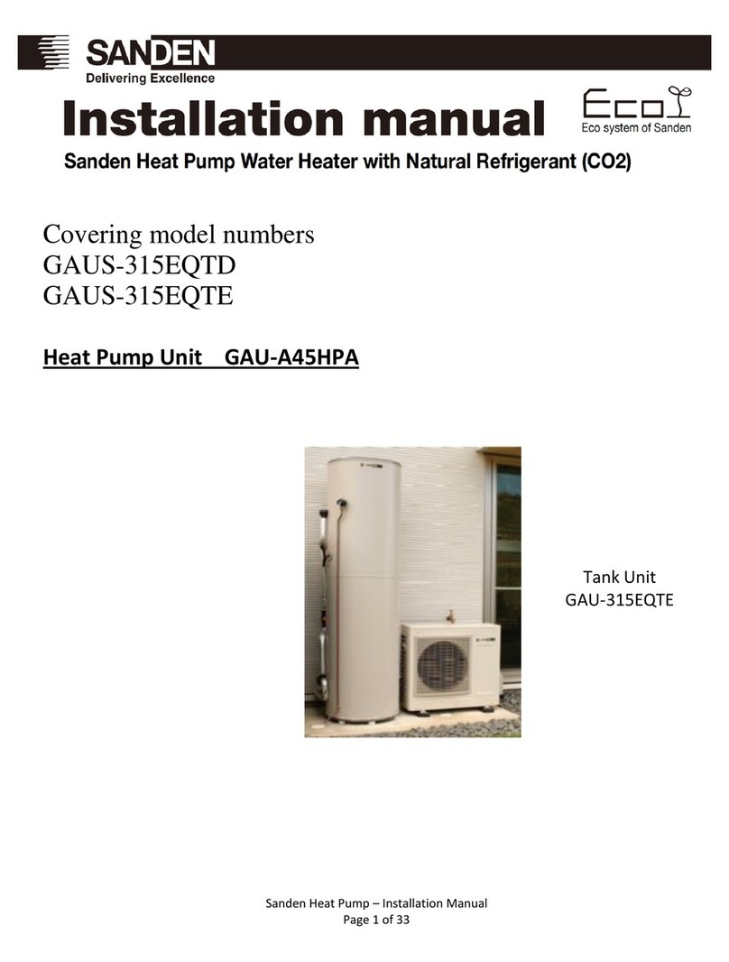 Sanden GAUS-315EQTD installation manual Sanden GAUS-315EQTD installation manual