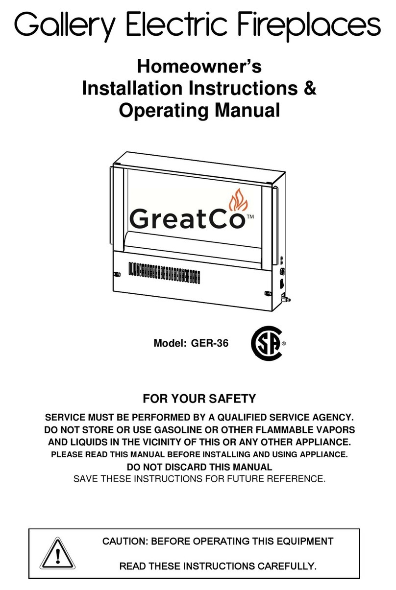 GreatCo Gallery GER-36 Owner's installation &  operating manual