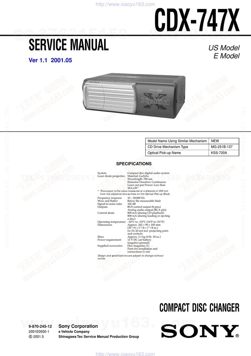 Sony CDX-747X - Compact Disc Changer System User manual