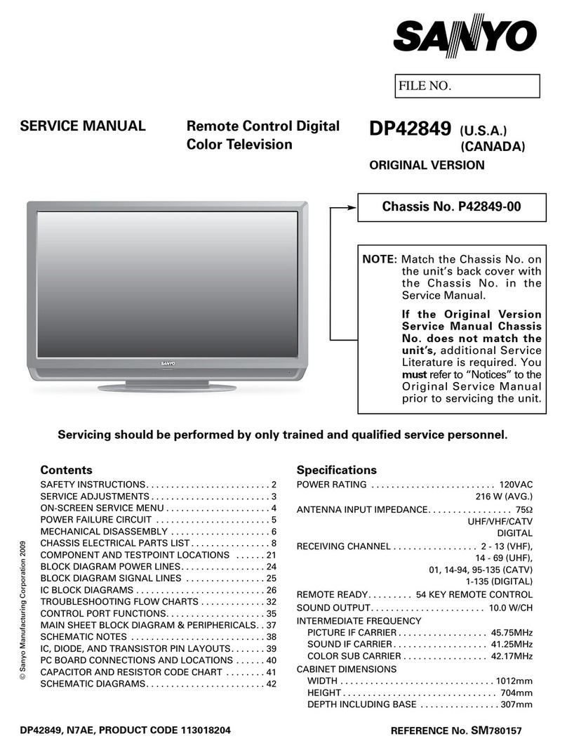 Sanyo DP42849 - 42" LCD TV User manual