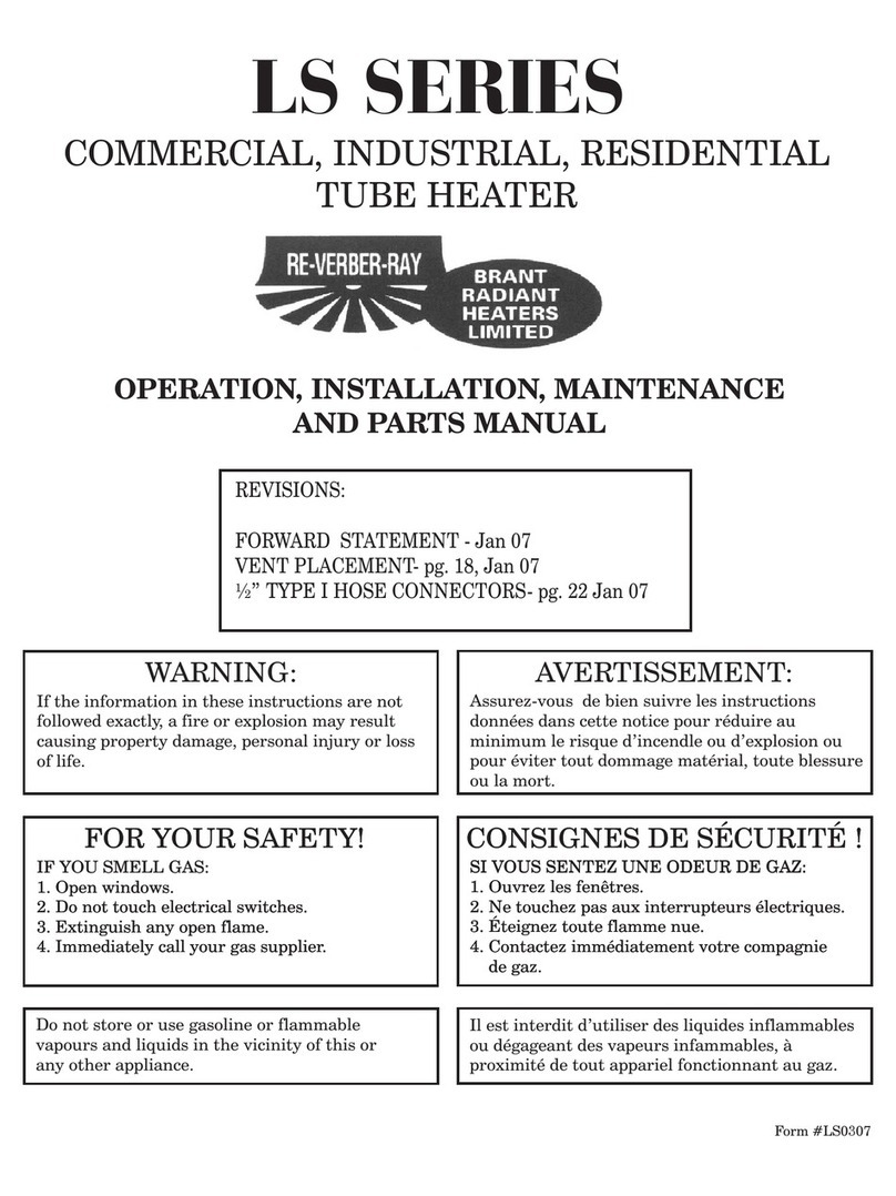 Brant Radiant Heaters LS series Instruction Manual