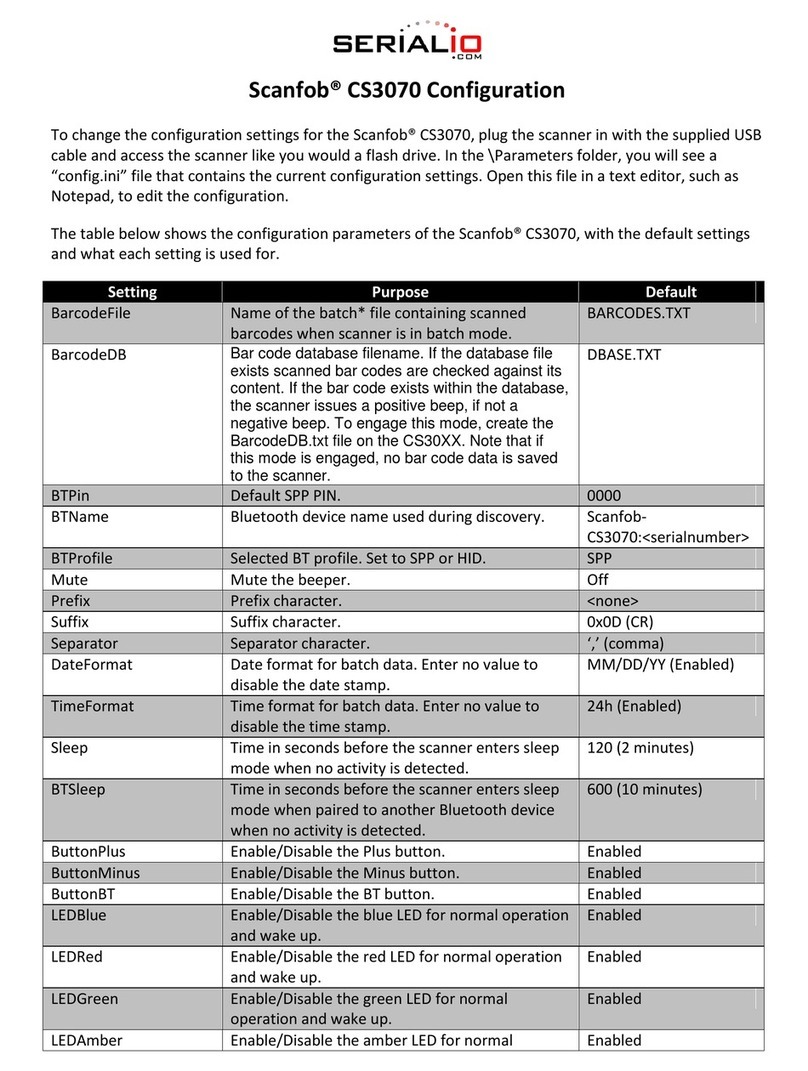 Serialio Scanfob CS3070 Configuration manual