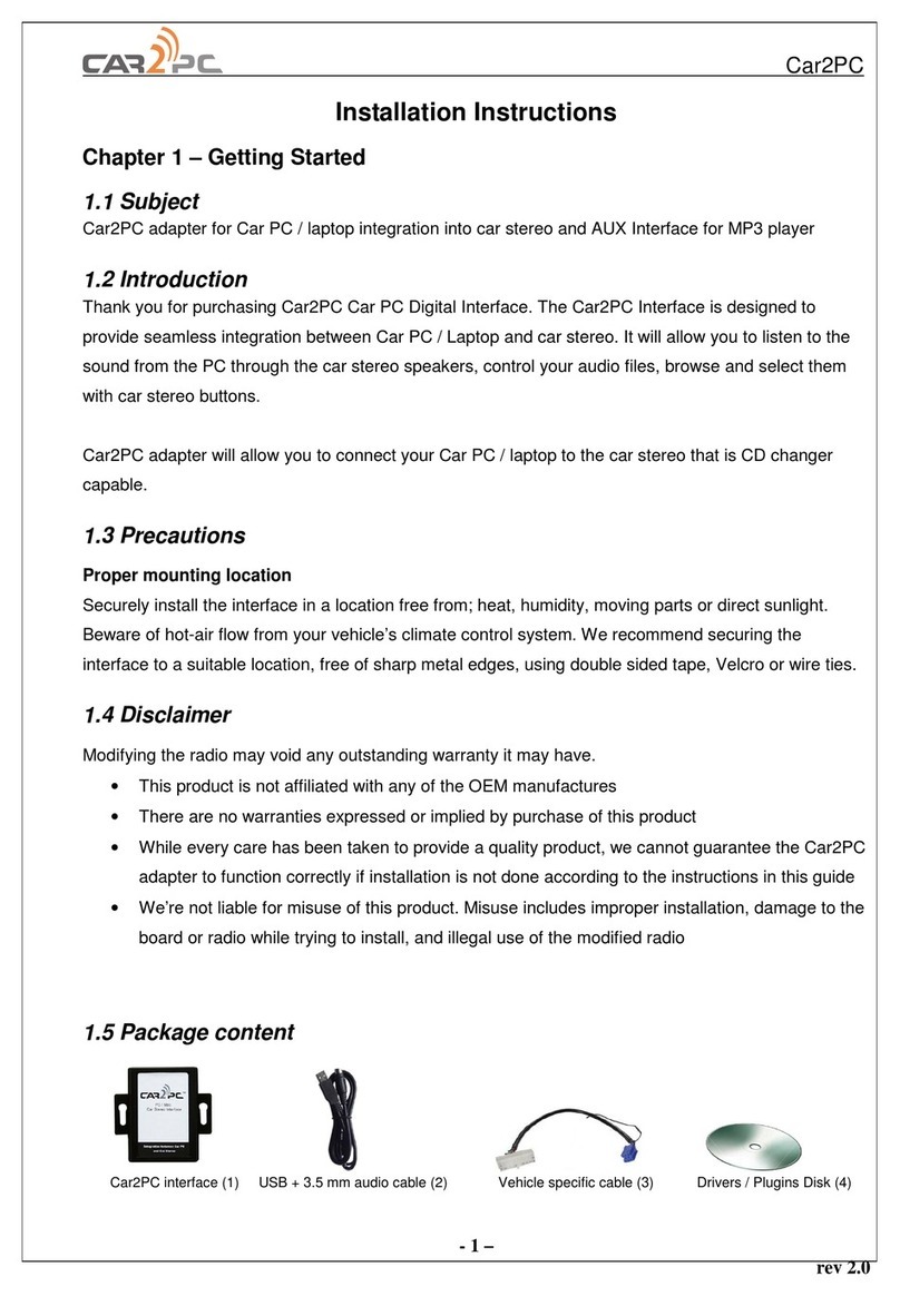 IndashPC Car2PC installation instructions