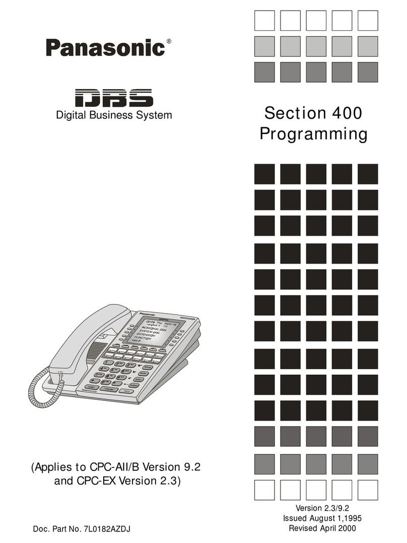 Panasonic DBS-2.3-400 Programming manual