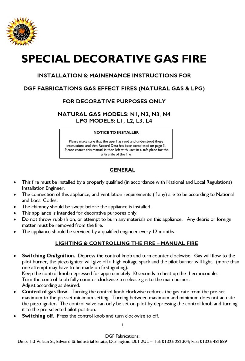 DGF Fabrications N1 Installation & maintenance instructions