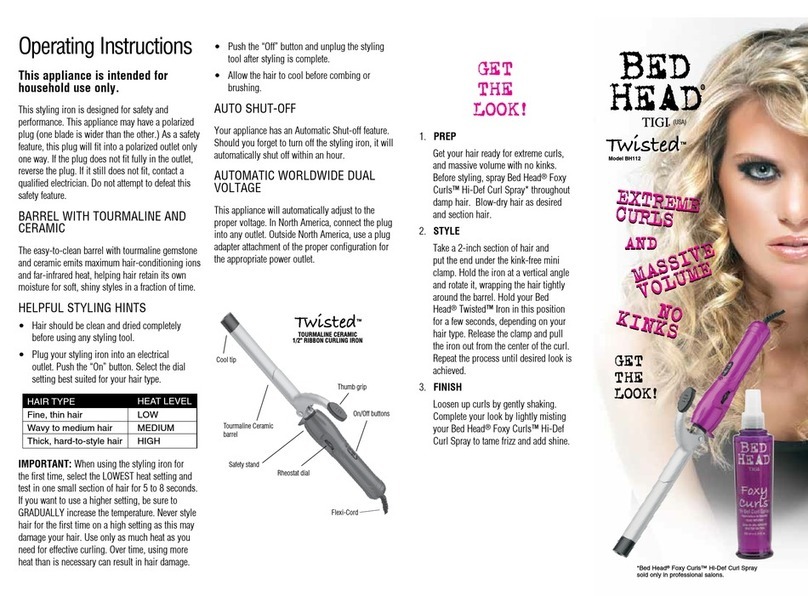 Tigi Bed Head Twisted BH 112 operating instructions