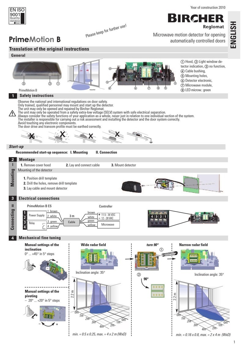 Bircher Reglomat PrimeMotion B User manual Bircher Reglomat PrimeMotion B User manual