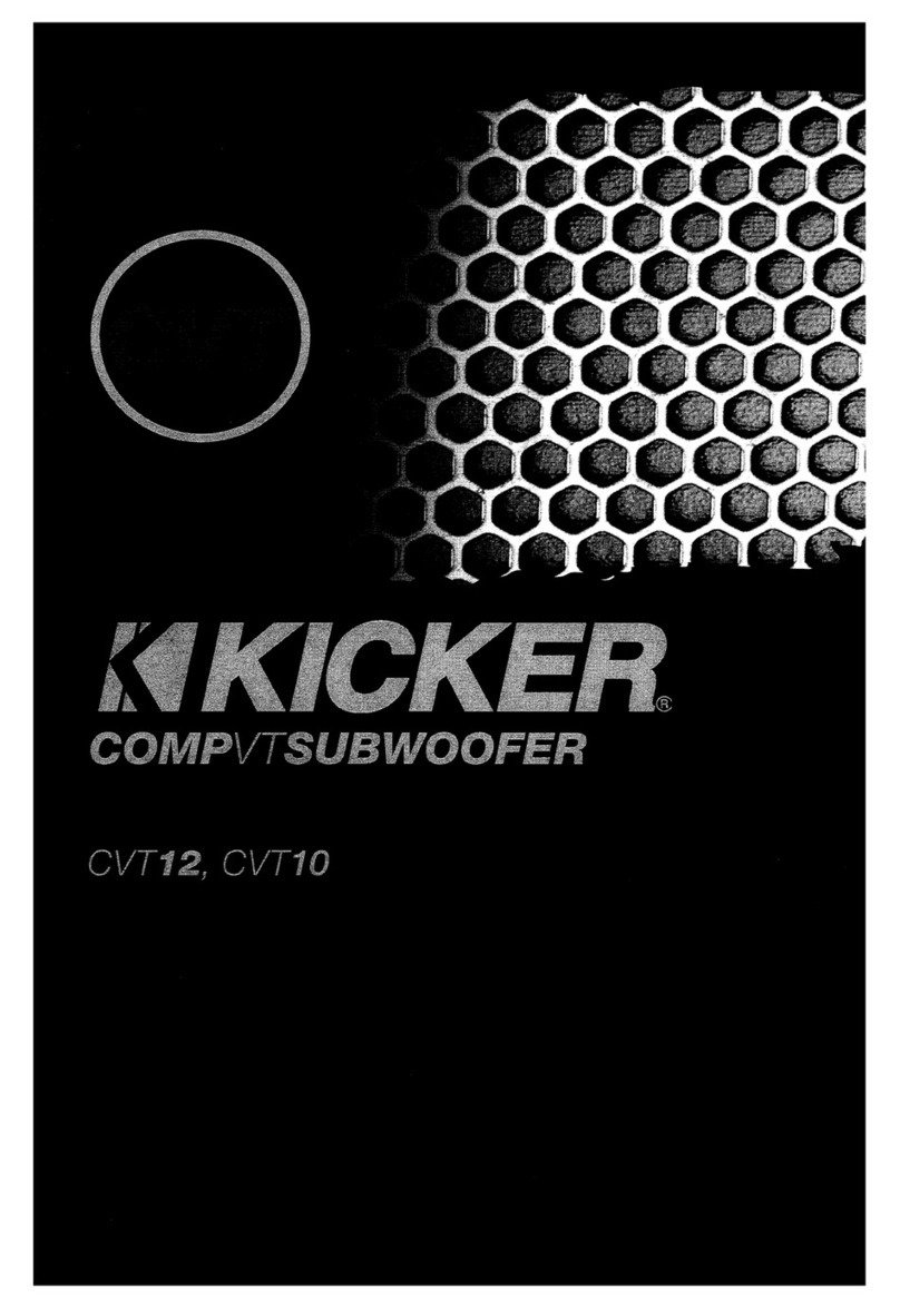 Kicker CompVT CVT12 User manual