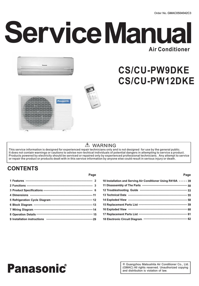 Panasonic CU-PW9DKE Service manual