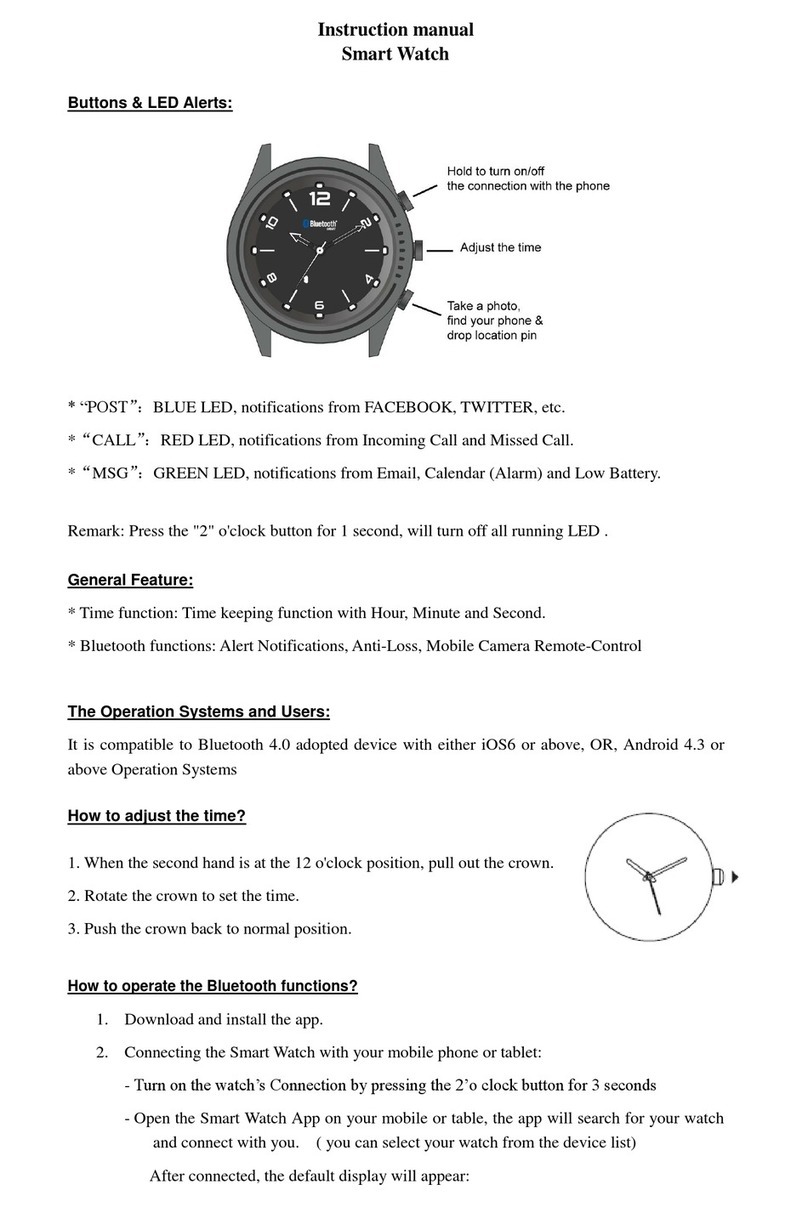IntelligentGalaxy Bluetooth Smartwatch instruction manual