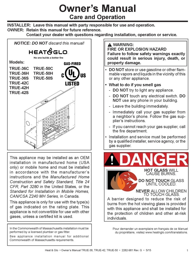Heat & Glo TRUE-36C owner's manual Heat & Glo TRUE-36C owner's manual