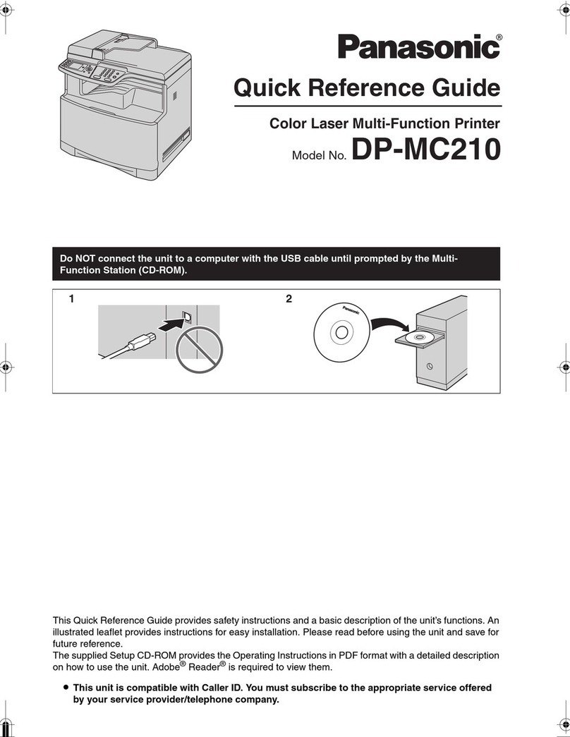 Panasonic DP-MC210 Quick reference guide