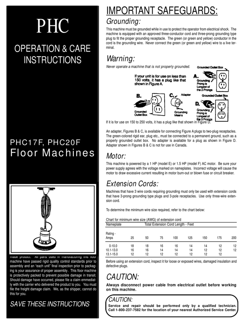 PHC PHC17F Operation & care instructions