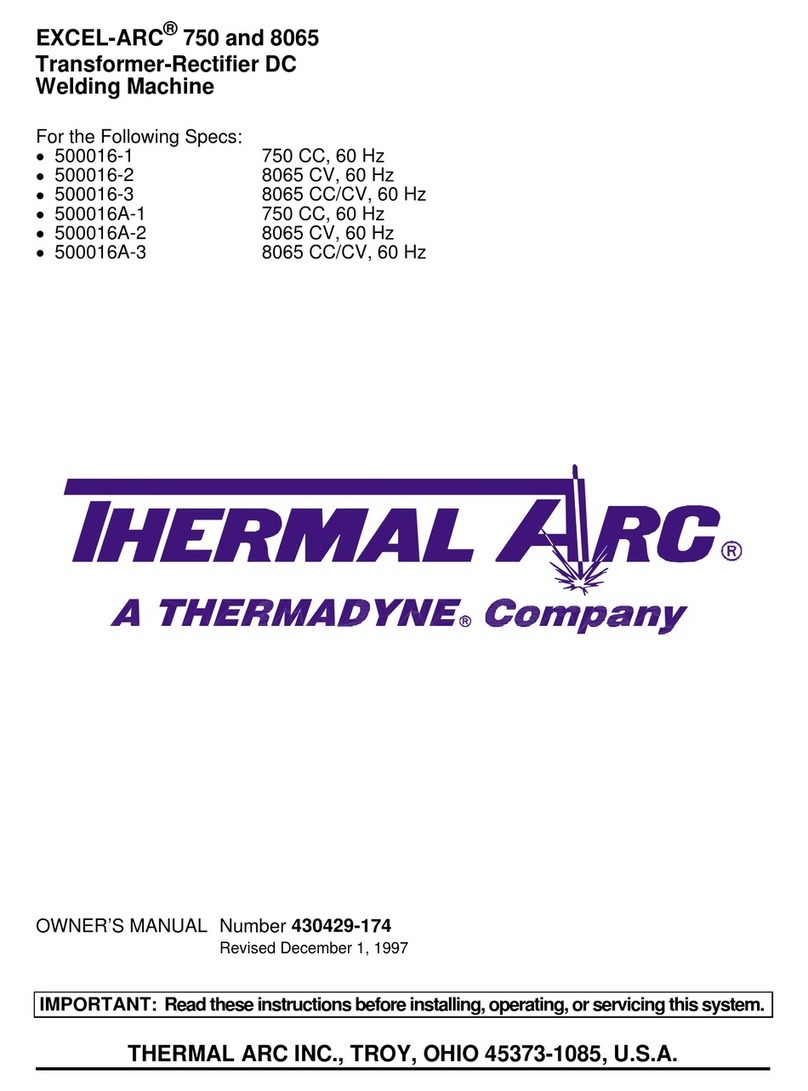 Thermal Arc EXCEL-ARC 750 CC owner's manual