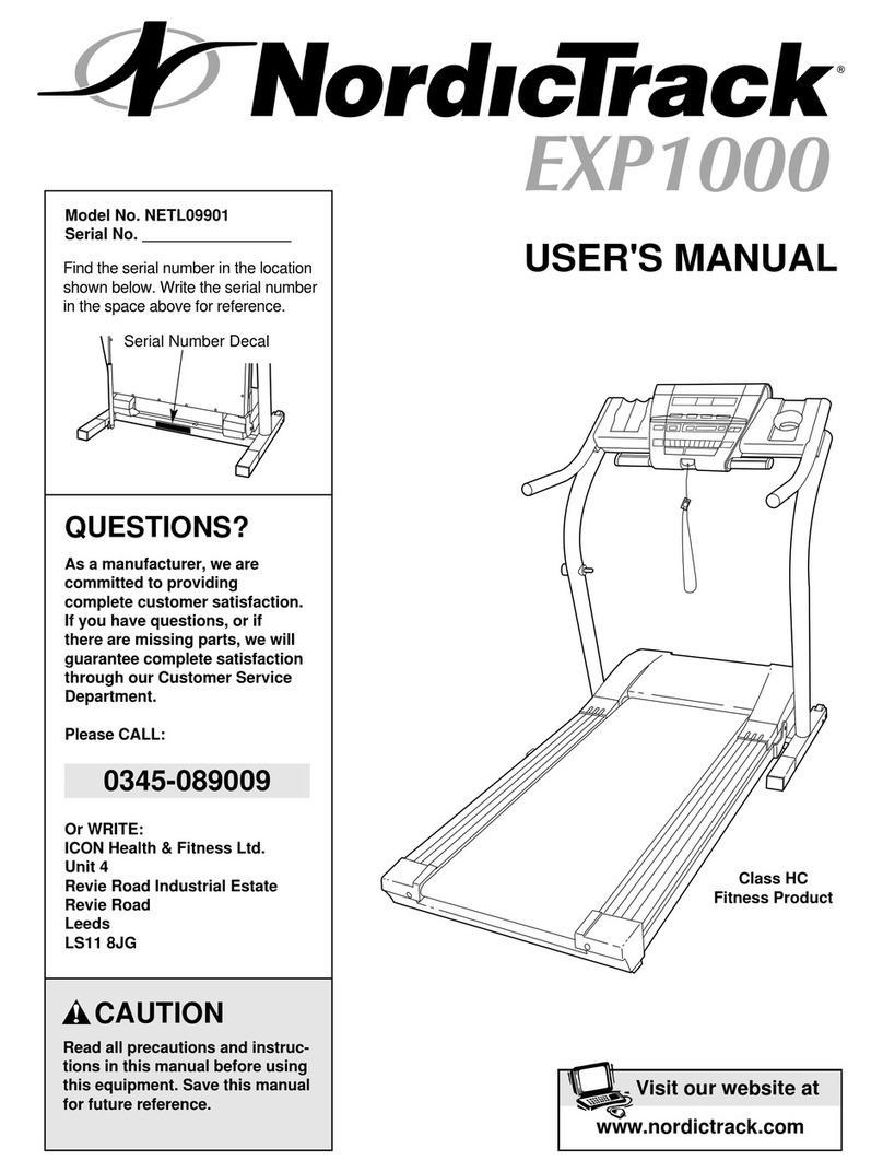 NordicTrack EXP1000 user manual