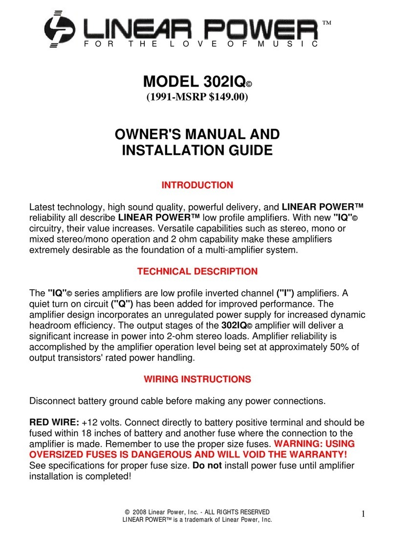 Linear Power 302IQ Programming manual