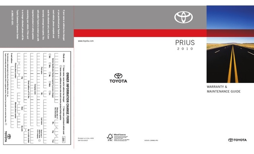 Toyota Prius 2010 Warranty and maintenance manual