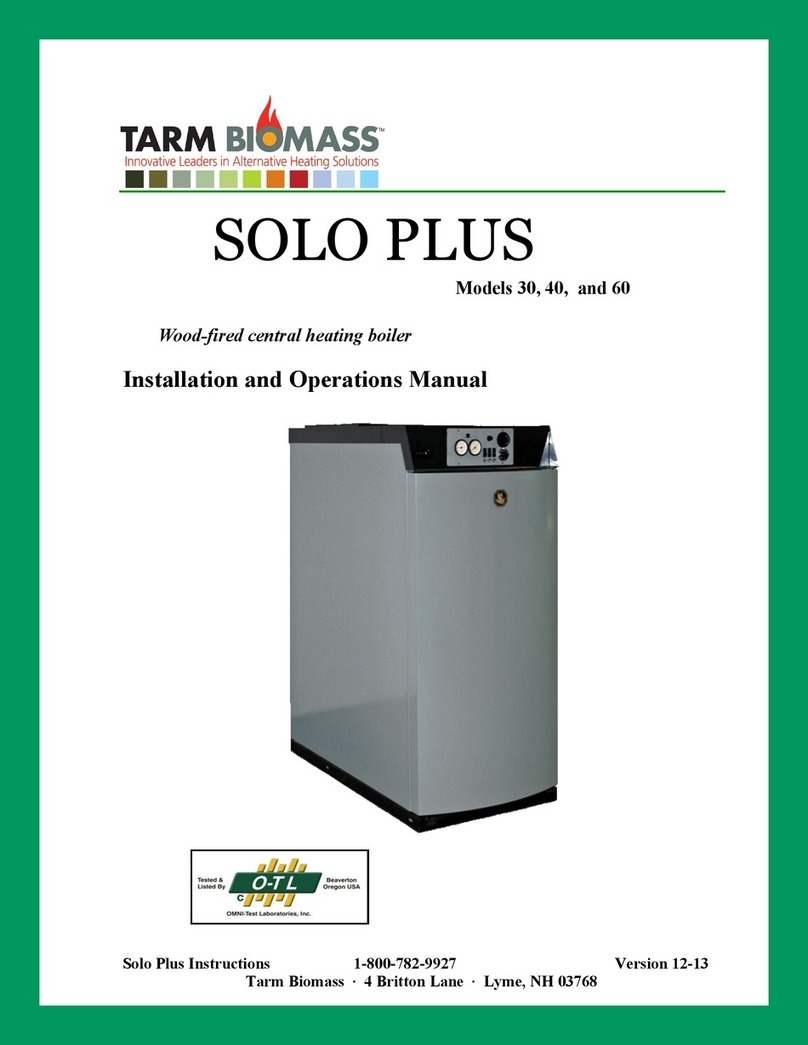 Tarm Biomass Solo Plus 30 Installation and operation manual Tarm Biomass Solo Plus 30 Installation and operation manual