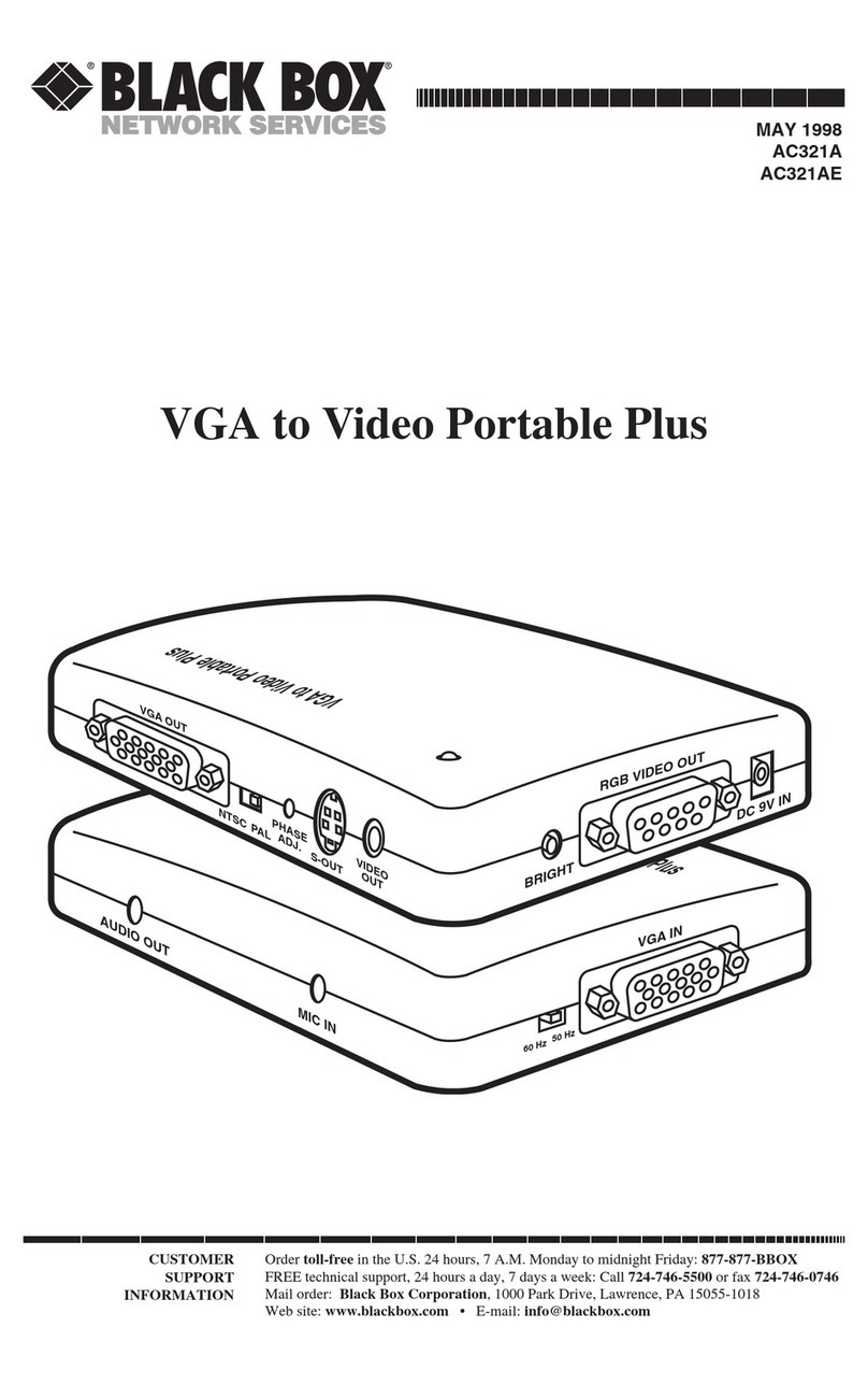 Black Box VGA to Video Portable Plus Parts list manual