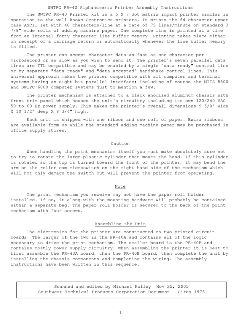 SWTPC PR-40 Assembly instructions