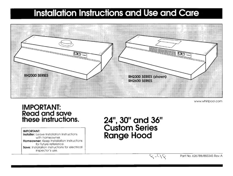 Whirlpool RH2300 series Manual