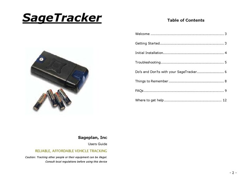 Sageplan SageTracker User manual Sageplan SageTracker User manual