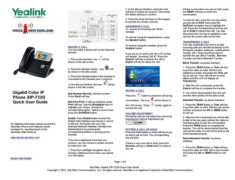 Yealink SIP-T32G Instruction manual Yealink SIP-T32G Instruction manual