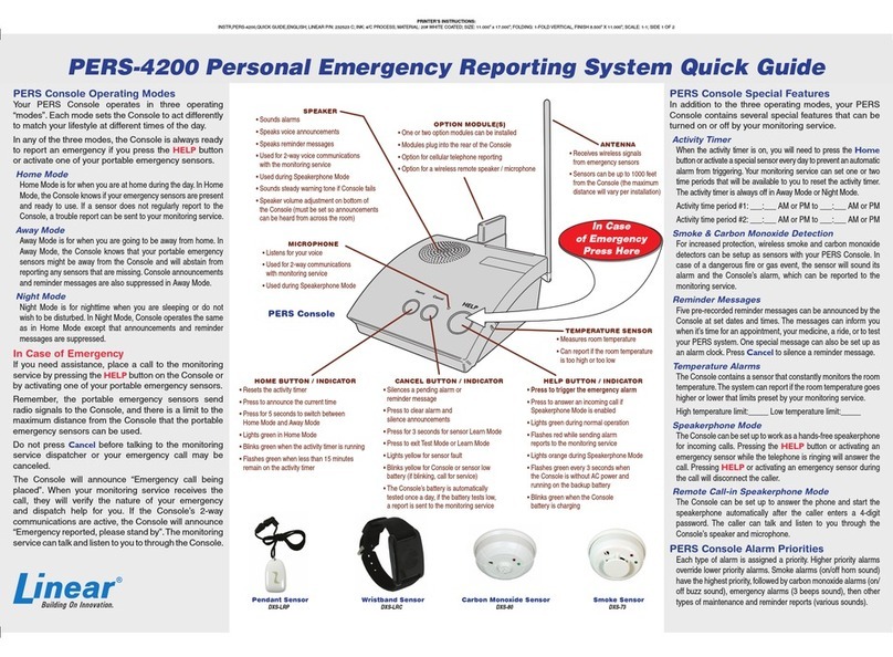 Linear PERS-4200 Series User manual