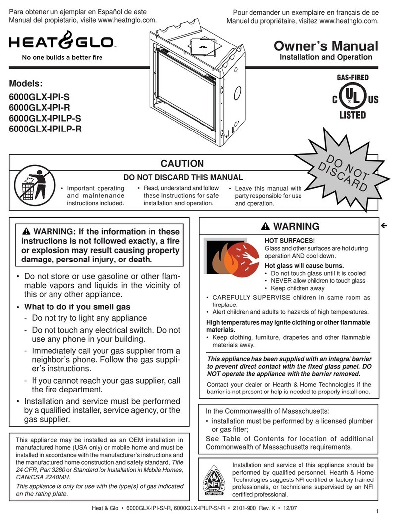 Heat & Glo Models:6000GLX-IPI-S User manual Heat & Glo Models:6000GLX-IPI-S User manual