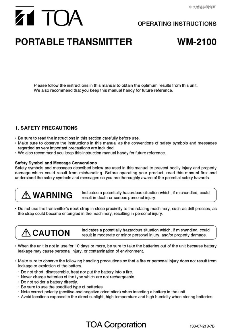 Toa WM-2100 operating instructions Toa WM-2100 operating instructions