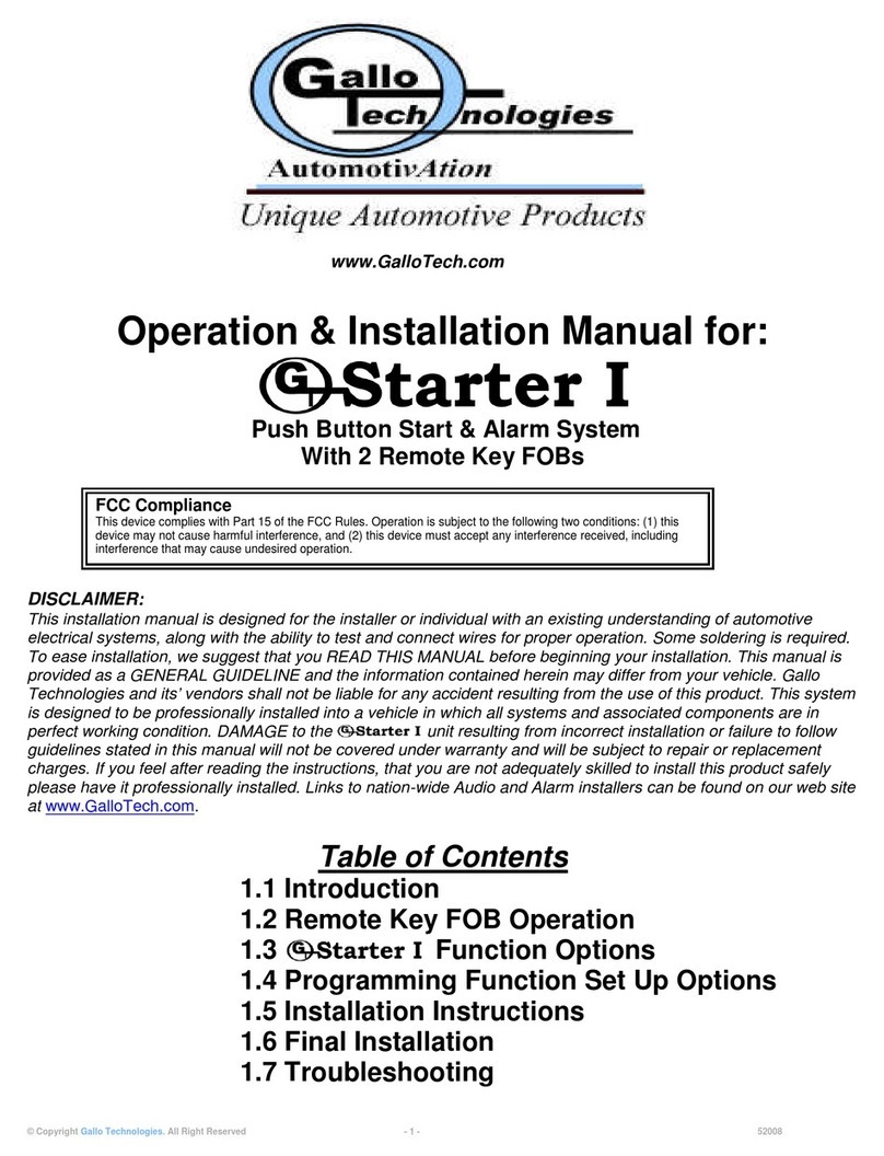 Gallo Tech GStarter I Operation & installation manual