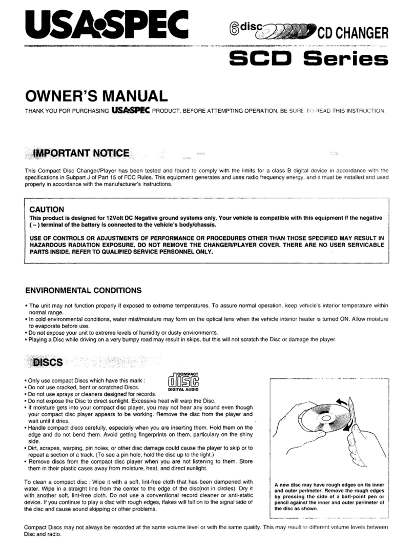 USA SPECS SCD F100 owner's manual