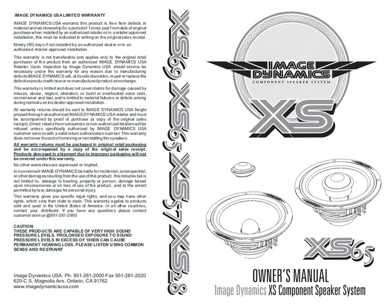 Image Dynamics USA XS65 owner's manual