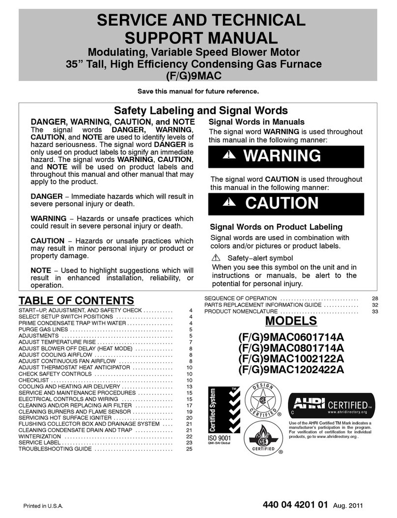 Tempstar (F/G)9MAC0601714A Installation instructions