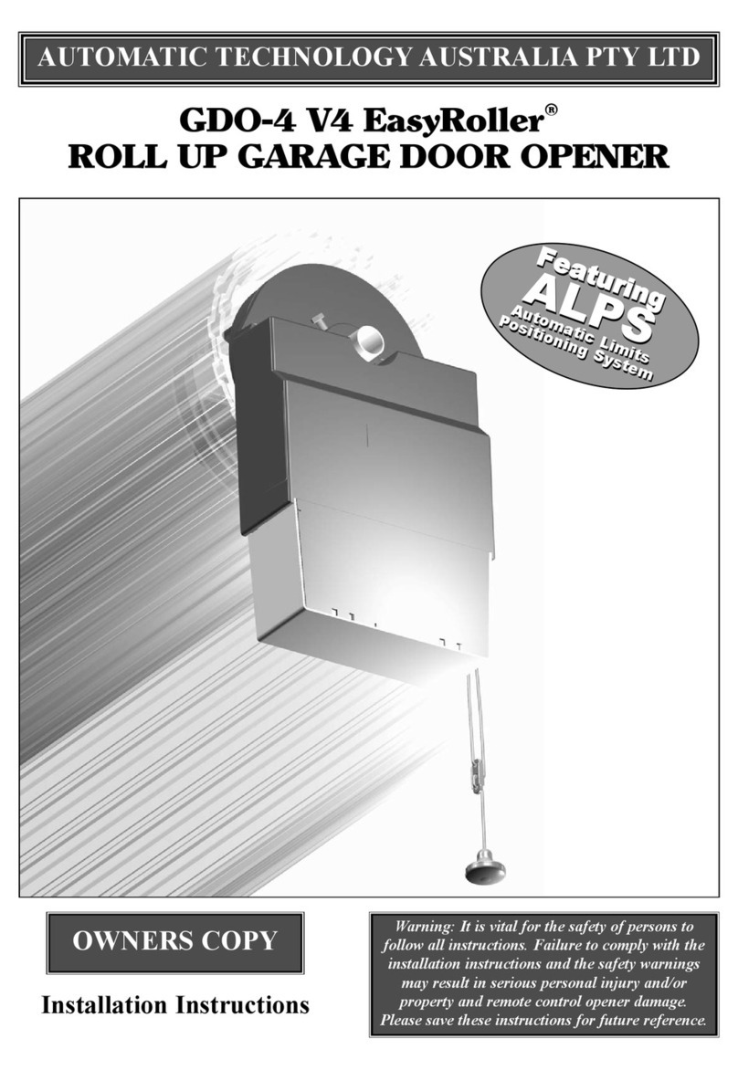 Automatic Technology Australia GDO-4 V4 EasyRoller installation instructions Automatic Technology Australia GDO-4 V4 EasyRoller installation instructions