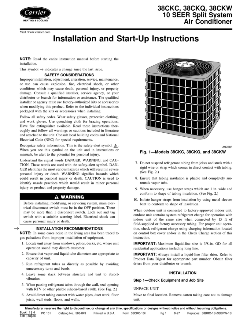 Carrier 38CKC Instructions and recipes