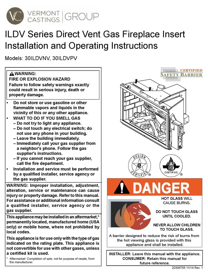 Vermont Castings 30ILDVNV Installation and operating instructions
