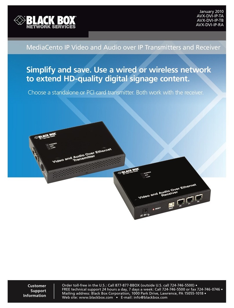 Black Box MediaCento AVX-DVI-IP-TA manual