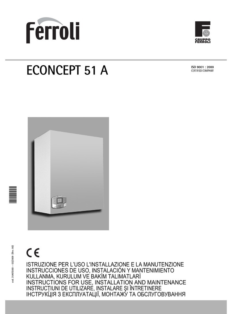 Ferroli ECONCEPT 51 A Instructions for use, installation and maintenance Ferroli ECONCEPT 51 A Instructions for use, installation and maintenance