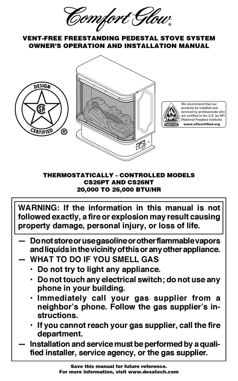 Comfort Glow CS26NT OWNER'S OPERATION AND INSTALLATION MANUAL