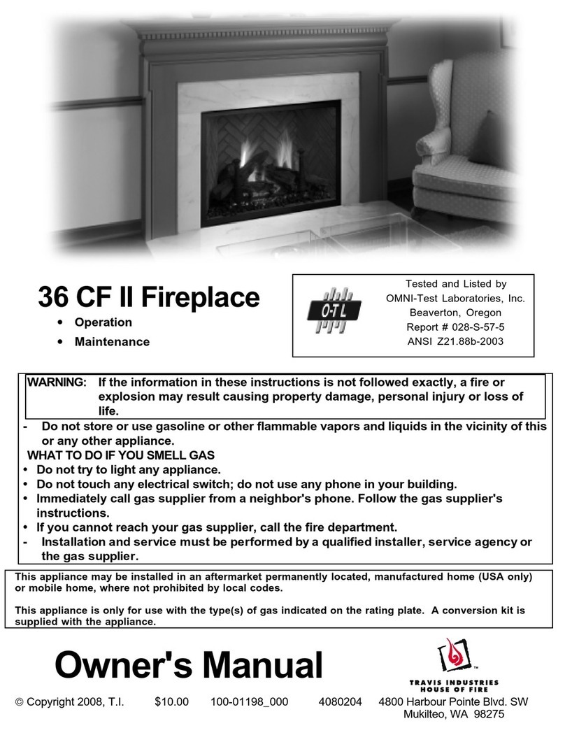 Travis Industries 36 CF II Operation & maintenance manual