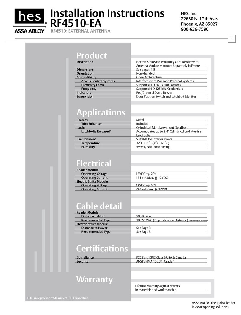 Assa Abloy RF4510-EA installation instructions Assa Abloy RF4510-EA installation instructions