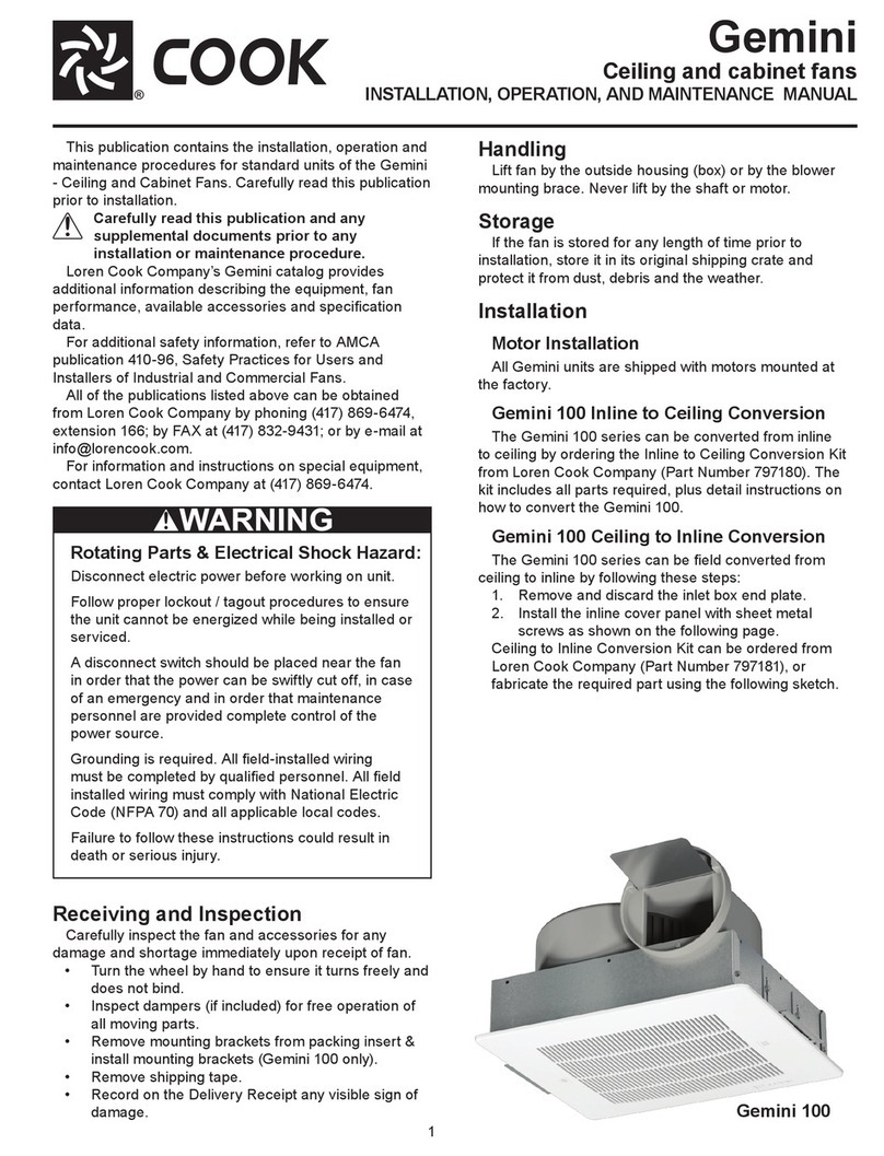 Loren Cook Gemini Installation, operation and maintenance instructions