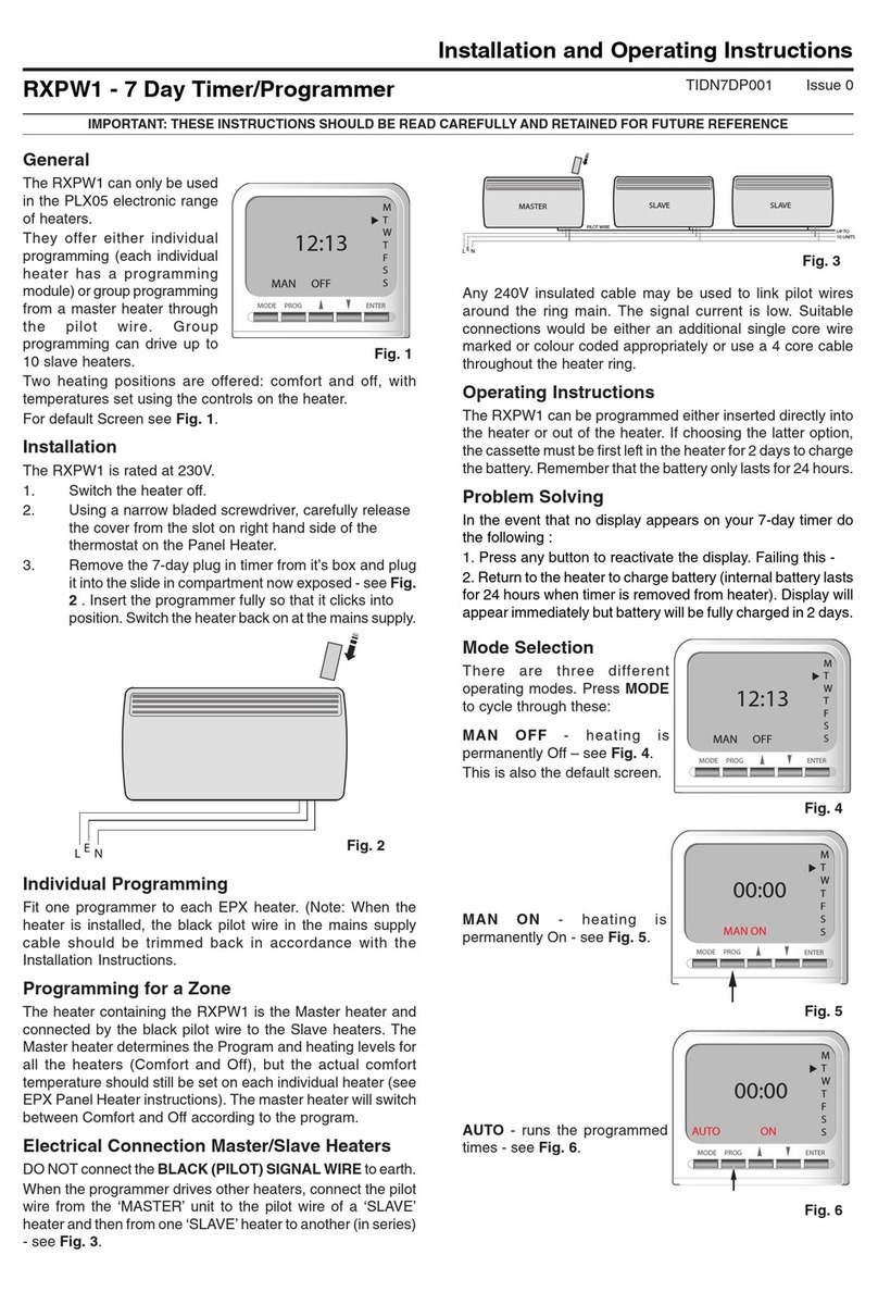 Dimplex RXPW1 Installation and operating instructions