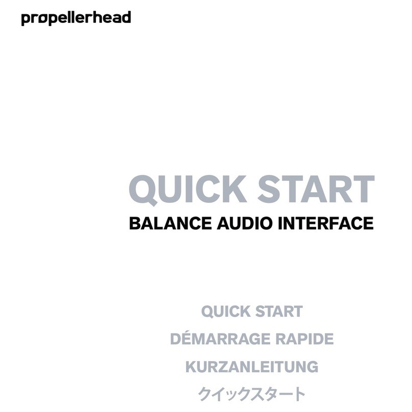 Propellerhead BALANCE quick start guide